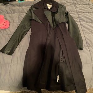 Lightweight faux leather long jacket